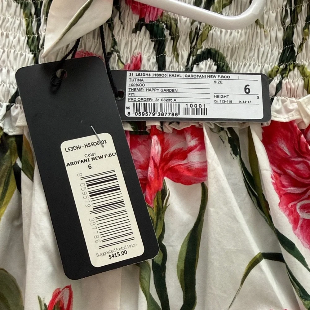 Dolce & Gabbana Girls White Romper with Pink Floral Print**read description